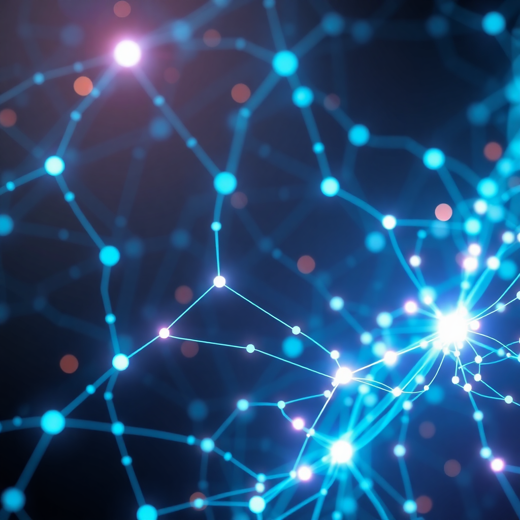 Futuristic AI neural network visualization